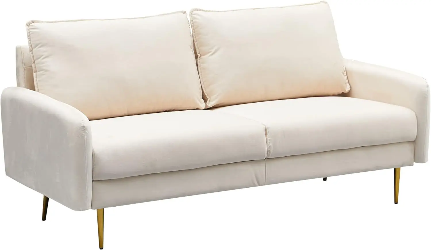 

Velvet Sofa Modern Couch Tufted Loveseat with Metal Legs for Living Room, Office