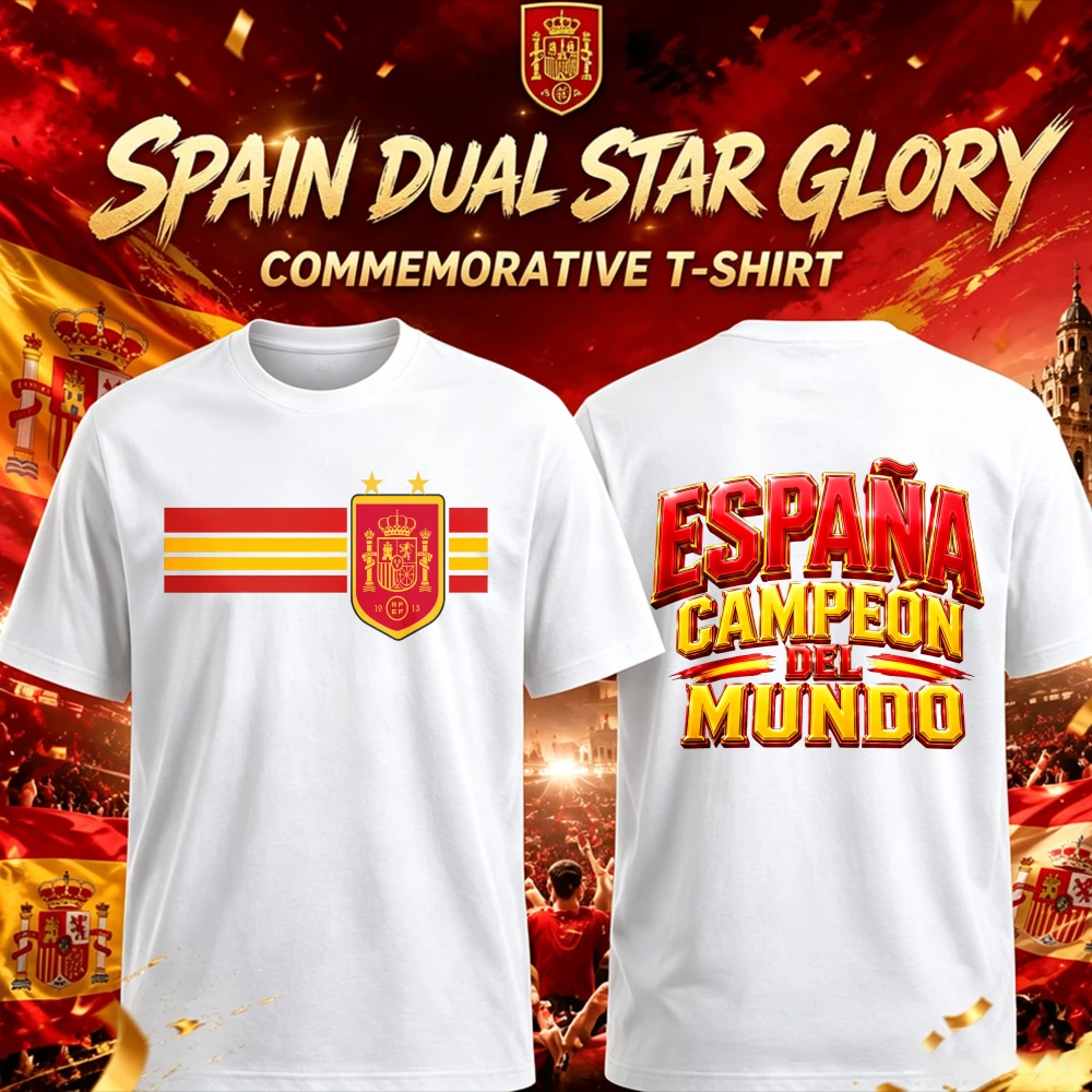 Outdoor Camping Logo - Camiseta España Futbol 2026 Men Cotton