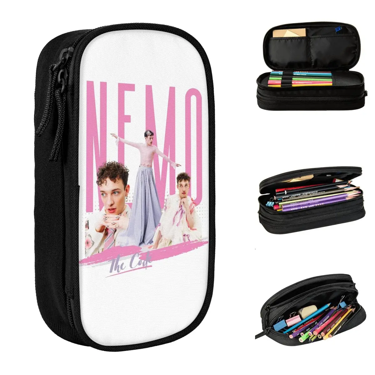 Nemo The Code Song Contest 2024 Pencil Cases Pencil Pouch Pen for Student Large Storage Bag Students School Gift Stationery