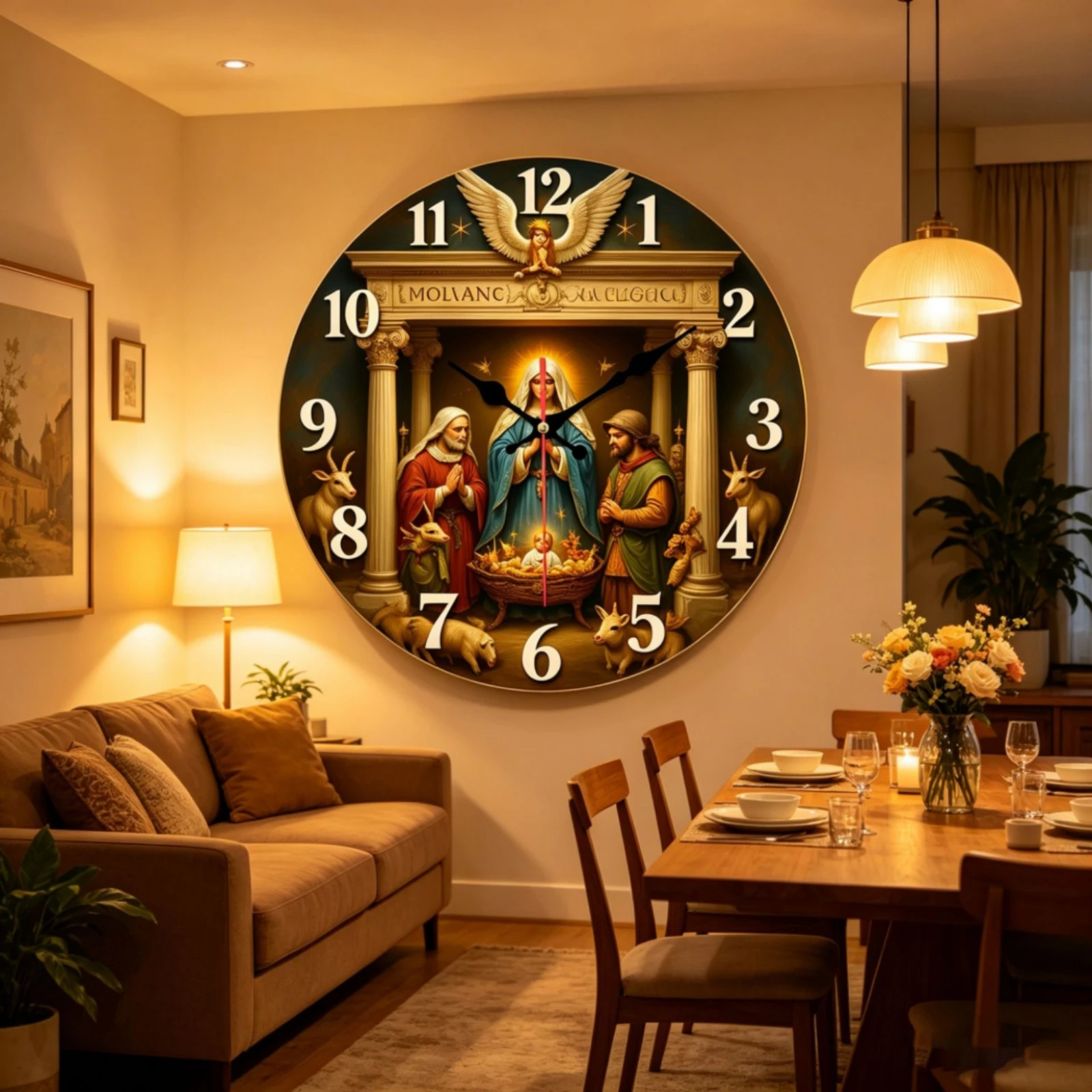 Round Analog Wall Clock Easy to Read Decorative Wall Clock