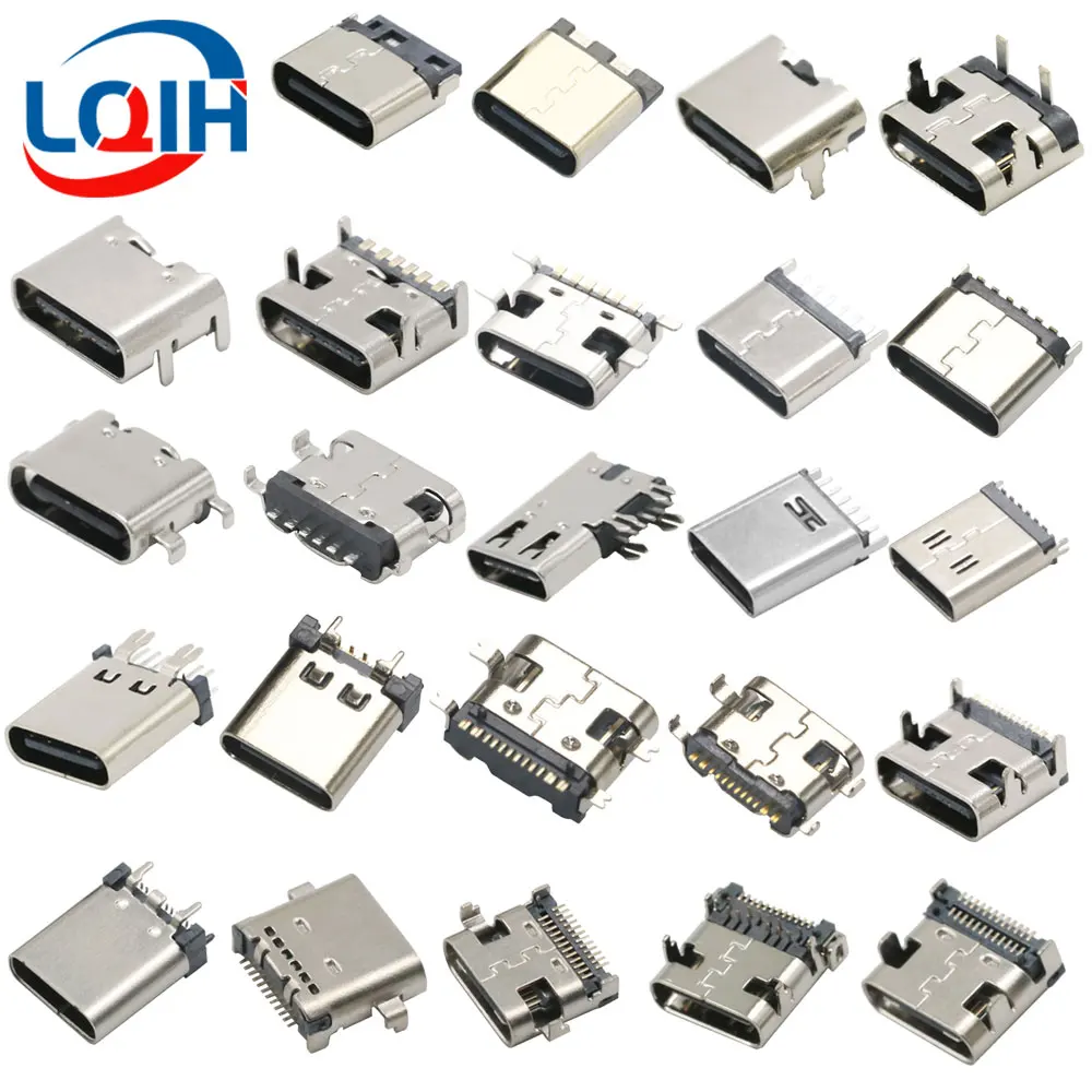 Typ C USB 3.1 2 6 14 16 24 Złącze pinowe Typ-C Gniazdo SMD DIP Żeńskie Jack Do PCB Wysokoprądowy Port Ładowania Transfer Danych