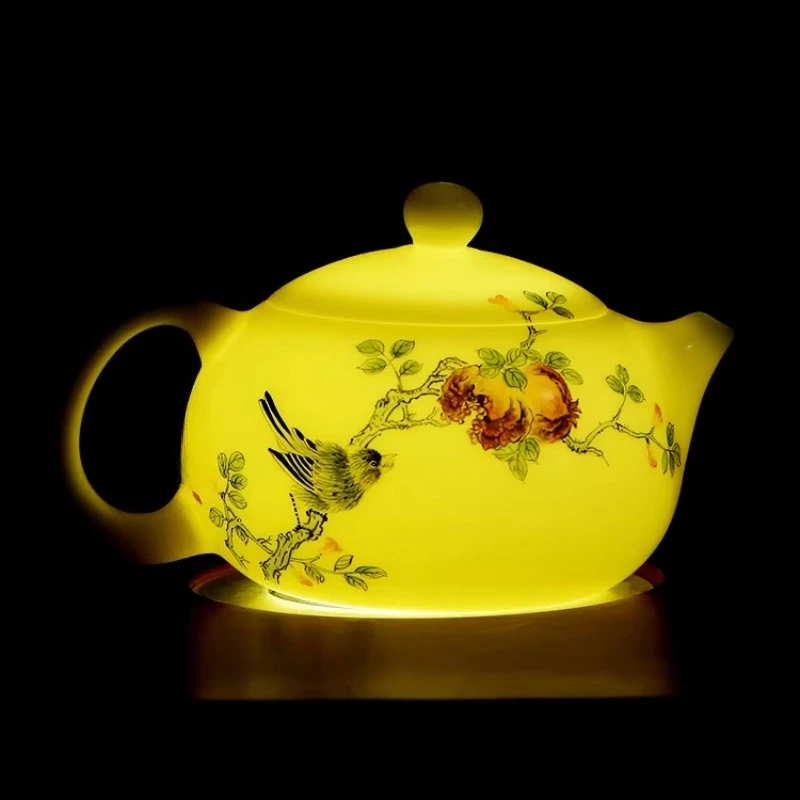 Suet jade porcelain Xishi pot, high-end tea making teapot single pot