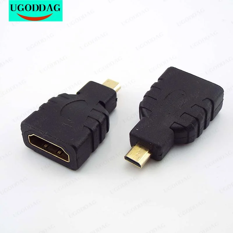 1/2Pcs Micro HDMI-compatible Male to HD Female Adapter Type D to A HD Connector Converter Adapter for Xbox 360 for PS3 HDTV L19