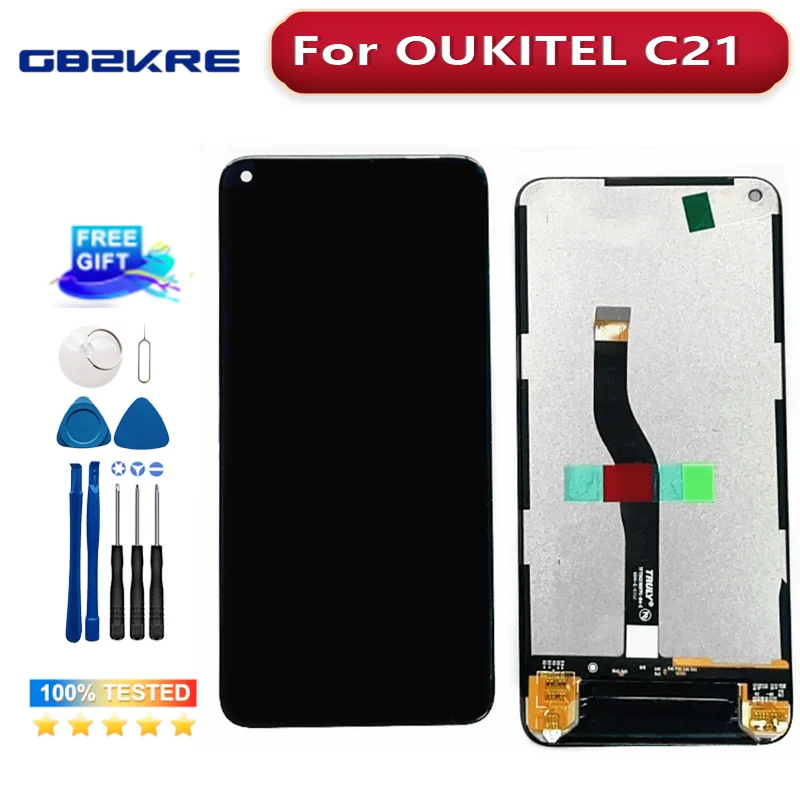 New Original For Oukitel C21 LCD Display + Touch Screen Digitizer Glass Panel Assembly For C21 Replacement+Tools