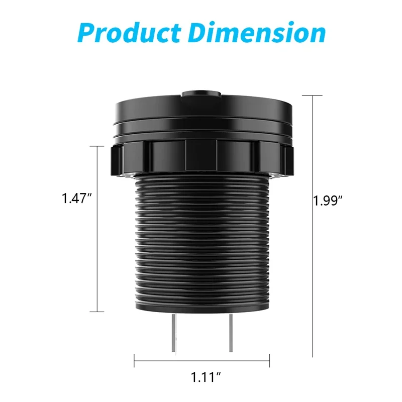 MICTUNING QC3.0 Fast Dual USB Car Charger พร้อมจอแสดงผลแรงดันไฟฟ้า LED และสวิตช์, 12 V/24 V สําหรับรถยนต์, เรือ, รถจักรยานยนต์