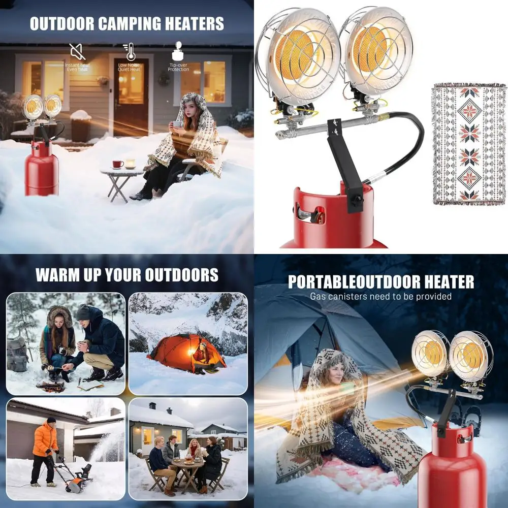 

Portable 30,000 BTU Propane Heater for Outdoor and Indoor Spaces - Adjustable Heat, CSA Certified, Auto Shut-Off with Warm Blank