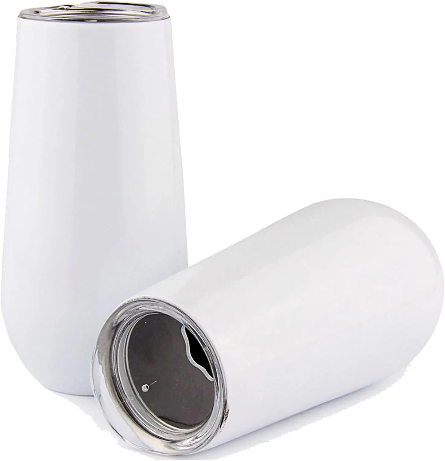 

6 oz Stemless Champagne Flutes 2 Set Stainless Steel Insulated Keep Beverage Cold Small Toasting Cup Set for Cocktail