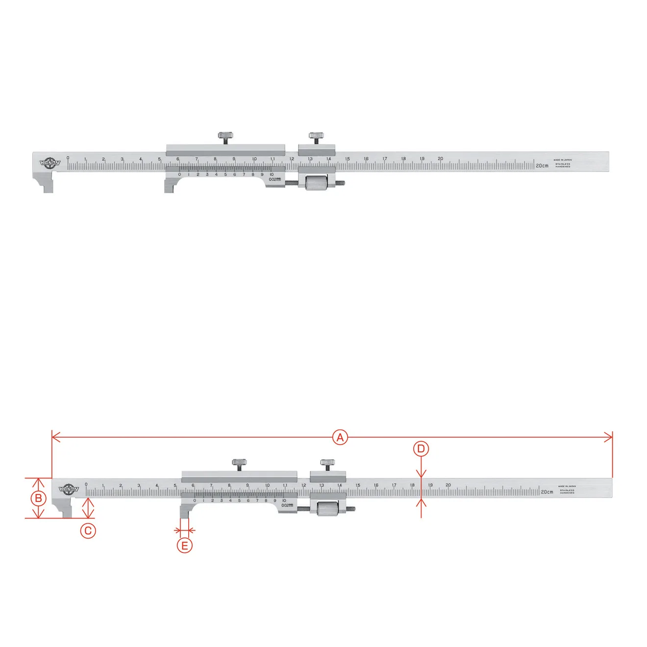 Nakamura KANON Vernier caliper for measuring inner hole grooves machined parts SBM20 SBM30