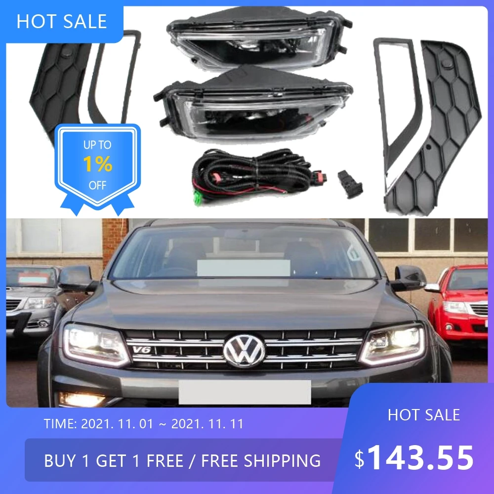 1 Juego de Faros Delanteros para Amarok, Luces Antiniebla, Accesorios para Auto, 2016-2018, Faro Delantero para Amarok, Lámpara Antiniebla