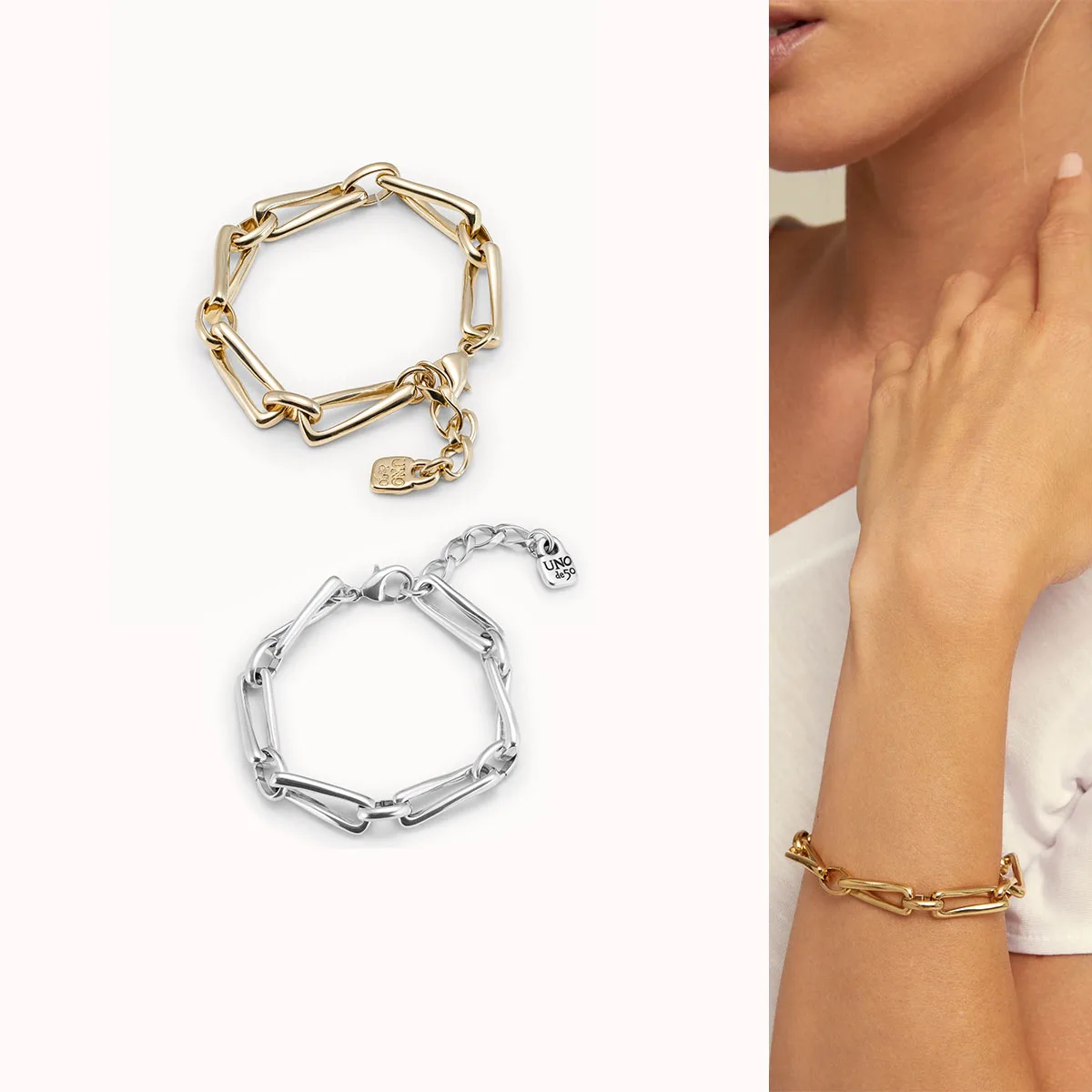 

Новинка 2024 г., высококачественный европейский и американский позолоченный браслет UNOde50 из стерлингового серебра, полый браслет-цепочка, Женские Романтические ювелирные изделия, подарки