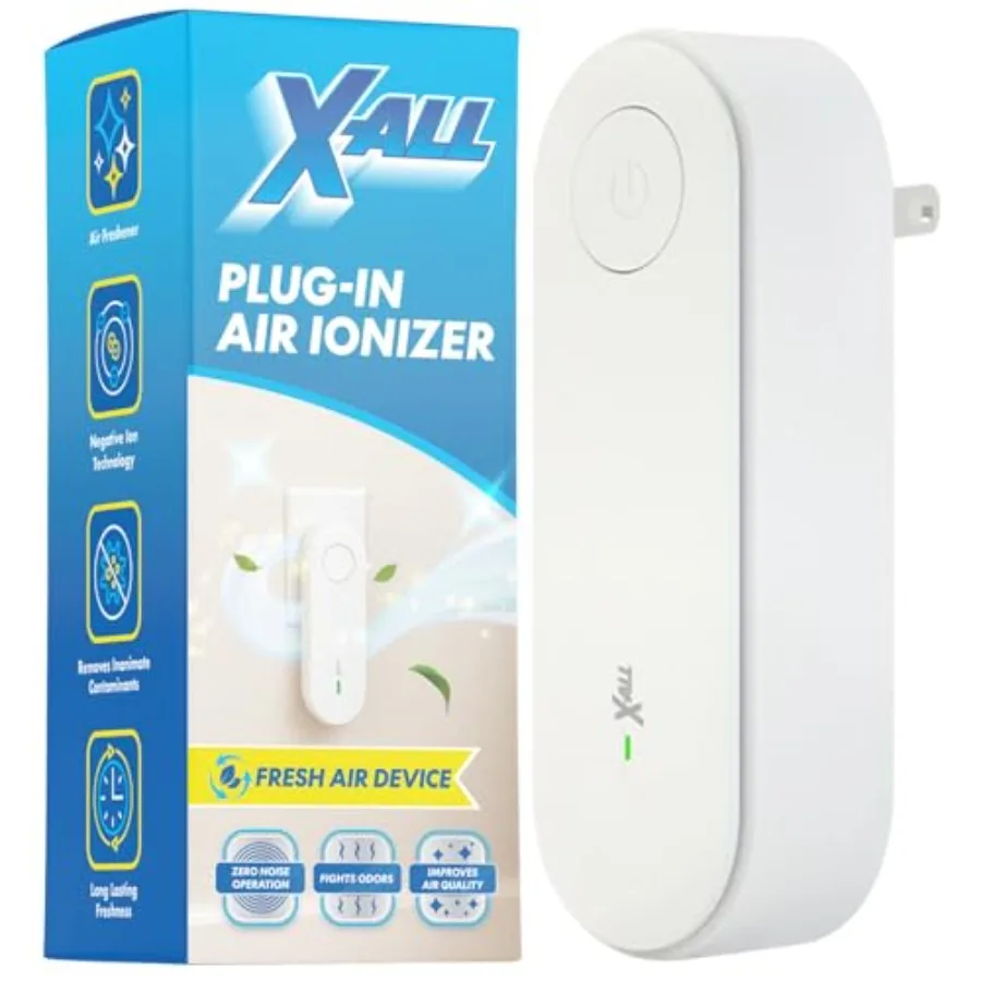 Air Ionizer Mini Air Purifier - Plug-In Air Purifier for Bedroom Home Office - Freshens Air from Pets Cooking Trash and Smoke