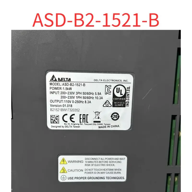 Second-hand original Servo driver ASD-B2-1521-B 220V 1.5KW Test OK