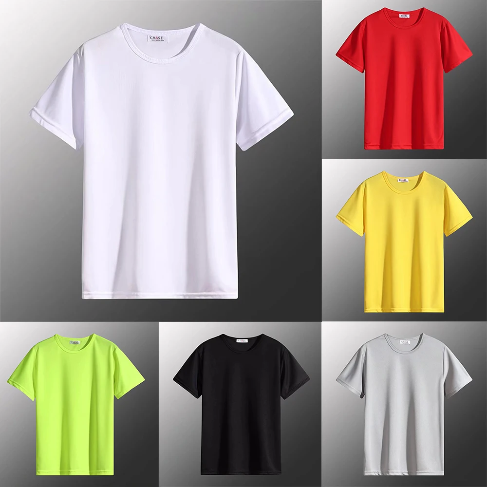 Men Summer Casual Loose Breathable Short Sleeve O-Neck T-Shirt Top Blouse Tee Cotton Fashion Solid Color Tee Tops