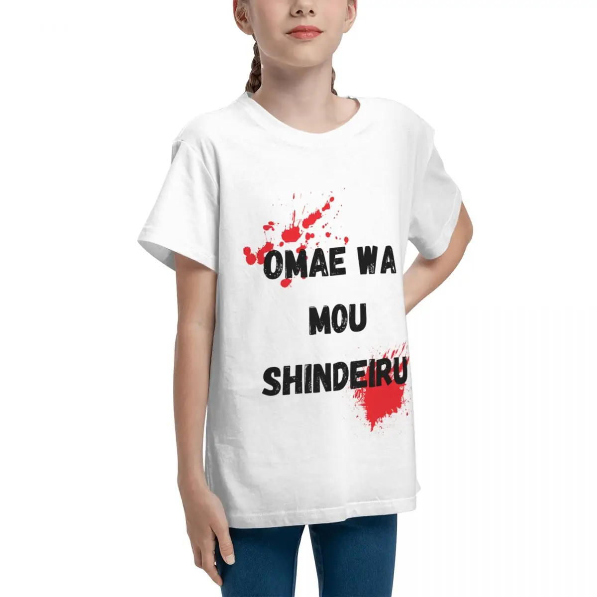 OMAE WA MOU SHINDEIRU Anime Japanese Kanji Sticke High quality Tees Novelty Funny Fitness Fresh Adolescents T-Shirt