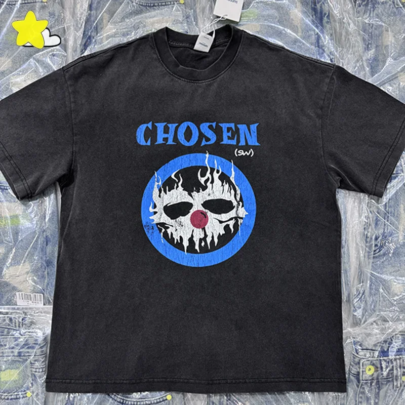 

Heavy Fabric Cotton Oversized Crack Graphics Print T-Shirt Tee Top Quality Vintage Washed Black T Shirt For Men Women
