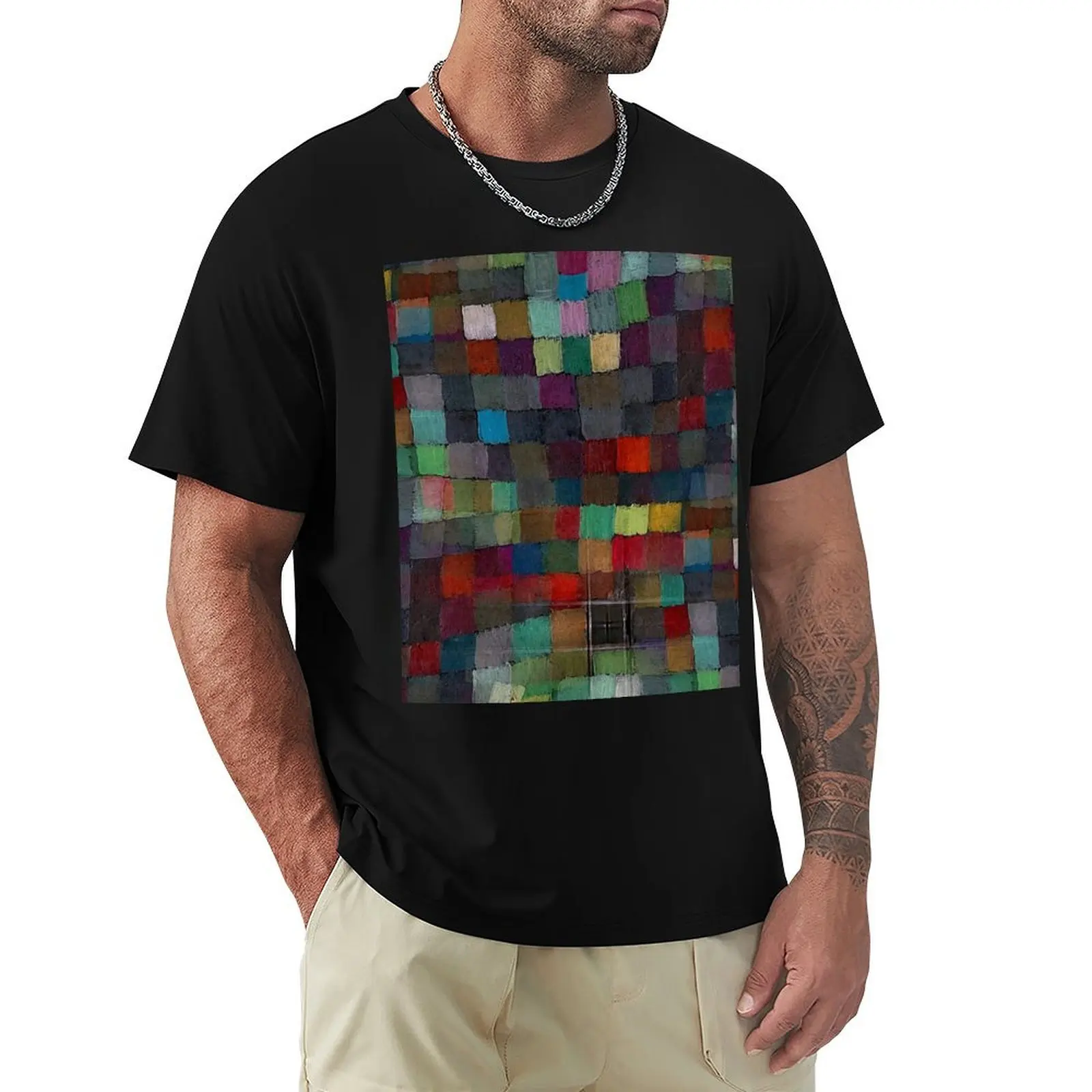 

Abstract Tiles T-Shirt Basic Solid Tee for Daily Use