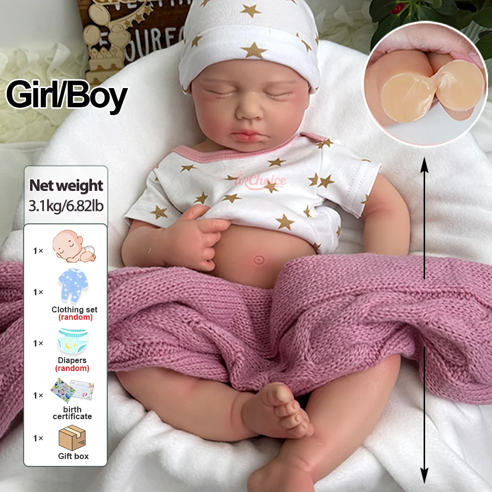 Peluche 20 "realistiche bambole rinate in silicone dipinto a mano morbido bambino Loulou Muñeca per le vacanze regalo collezionisti bambola appassionato