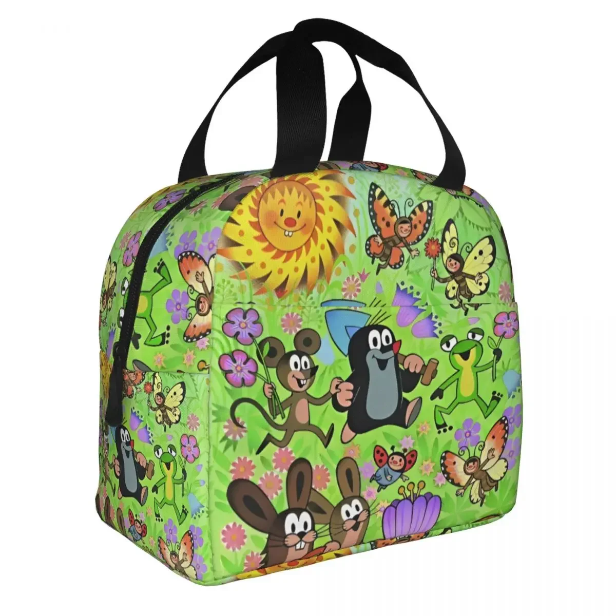 The Little Mole Sun Insulated Lunch Bags High Capacity Cartoon Friends Together Meal Container Thermal Bag Tote Lunch Box Beach