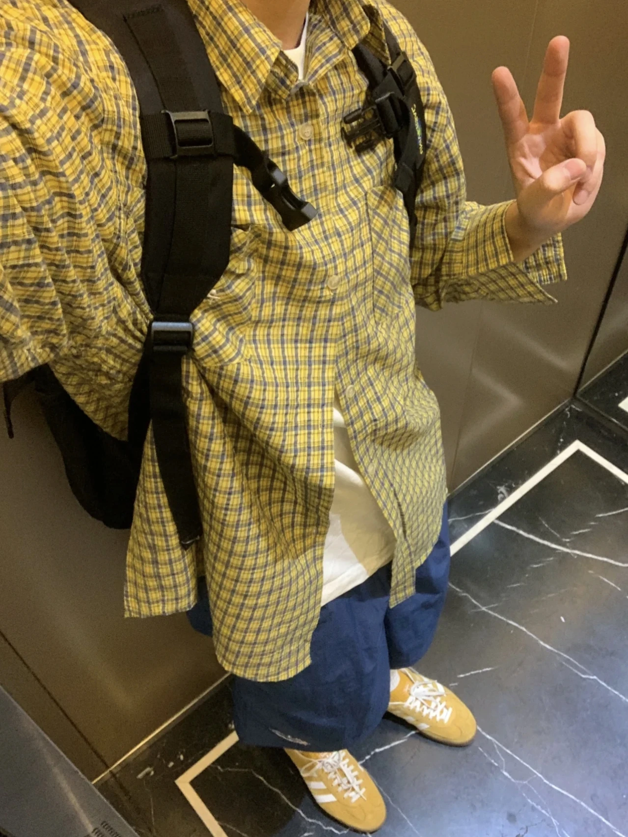 Retro American Yellow Plaid irt Casual Thin Sle per uomo e donna Primavera Autunno Coreano Sle Allentato Protezione solare Marca S...