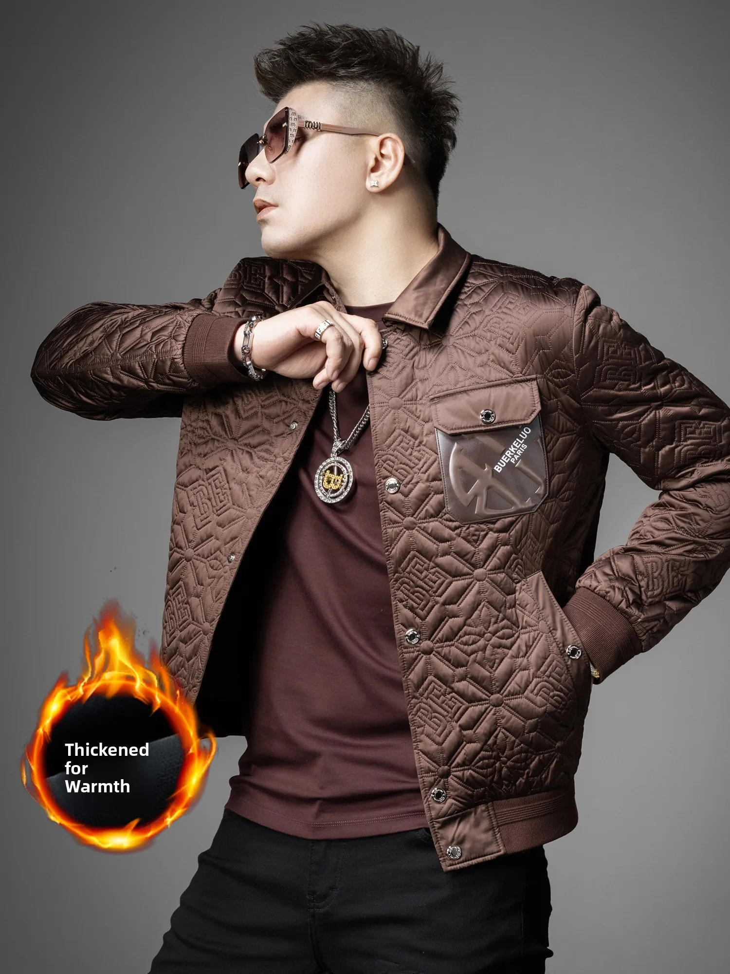 

Элитная модная мужская хлопковая куртка-пальто: теплая, осенне-зимняя, новинка, европейский стиль, роскошная, легкая зимняя одежда