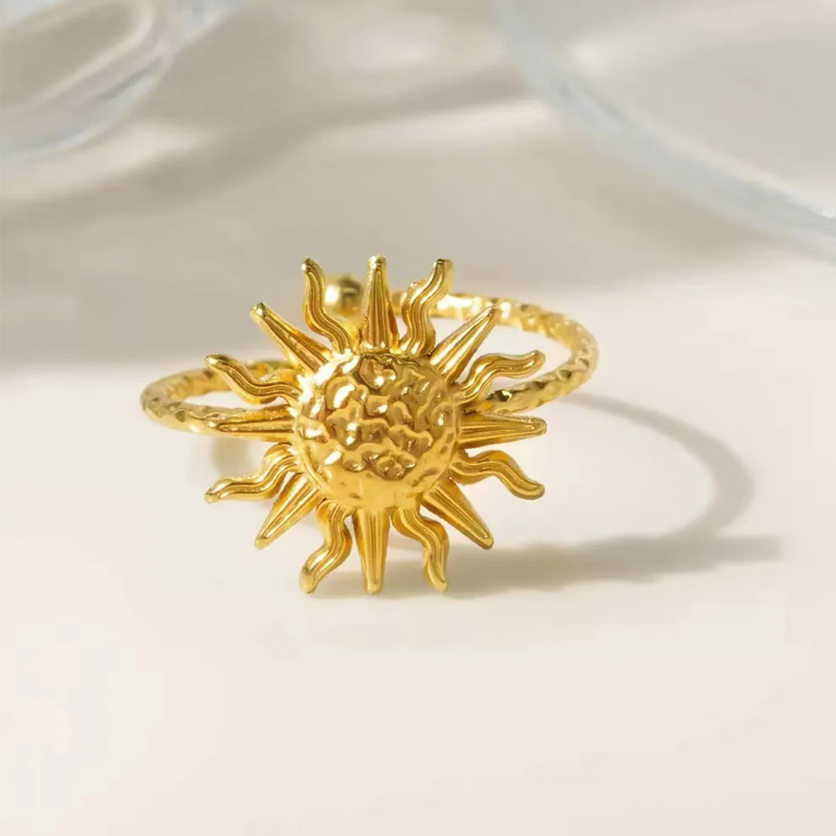 

Stainless Steel Titanium Steel Open Ring Women's High-End Geometric Non-Fading Fashion Jewelry Accessory