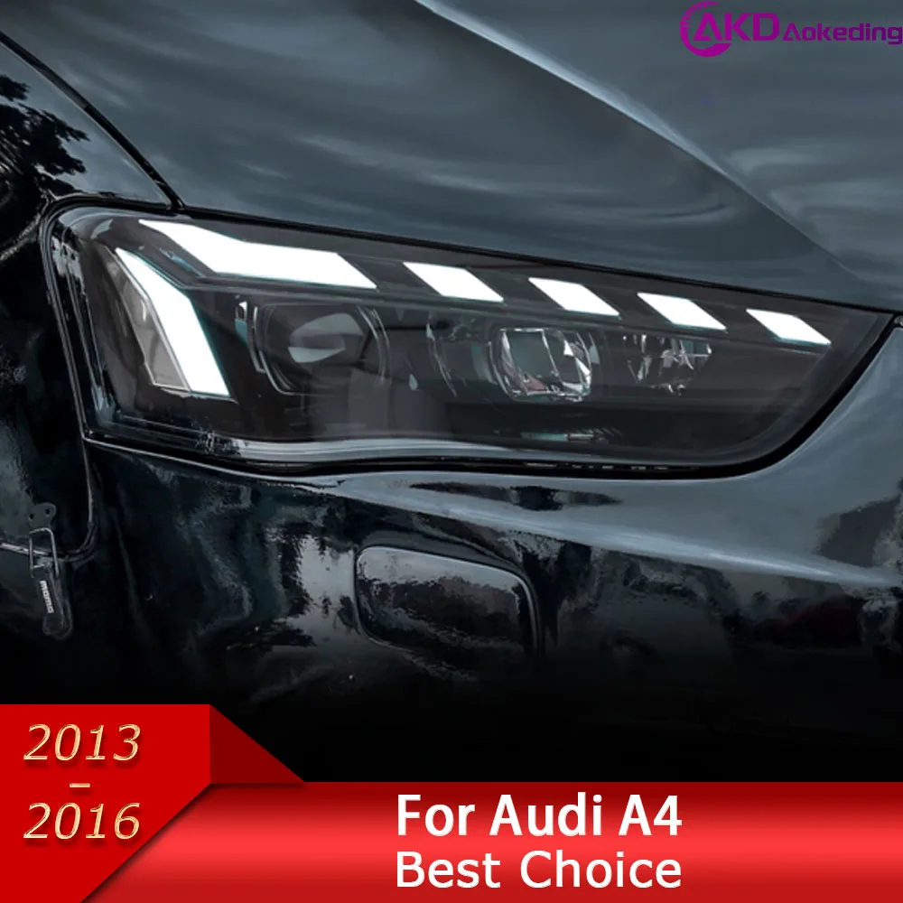 Car Headllights for Audi A4 B8 2013-2016 S4 LED Auto Headlight Assembly Upgrade A5 Style Indicators Signal Lamp Tool Accessories