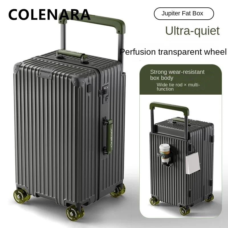 

COLENARA 20"22"24"26"28"30Inch New Luggage Zipper Boarding Box Large Capacity Trolley Case ABS + PC with Wheels Rolling Suitcase