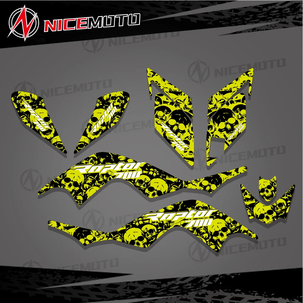 

NICEMOTO for Yamaha RAPTOR 700 YFM700 YFM 2006 - 2009 2010 2011 2012 ATV Full Fairing Decal Sticker Graphics Background Kits