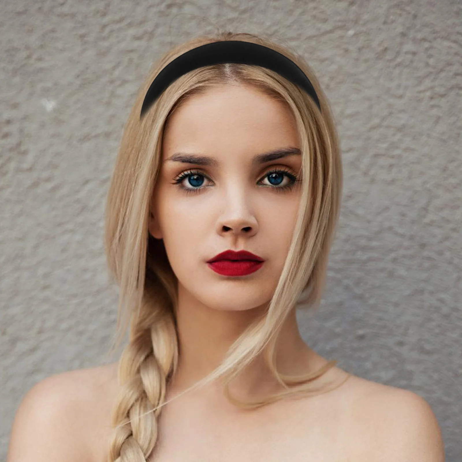 

3pcs Padded Headbands For Women Thick Soft Cloth Wide Non-Slip Hairbands Set Black Comfortable Makeup Face Washing Hair
