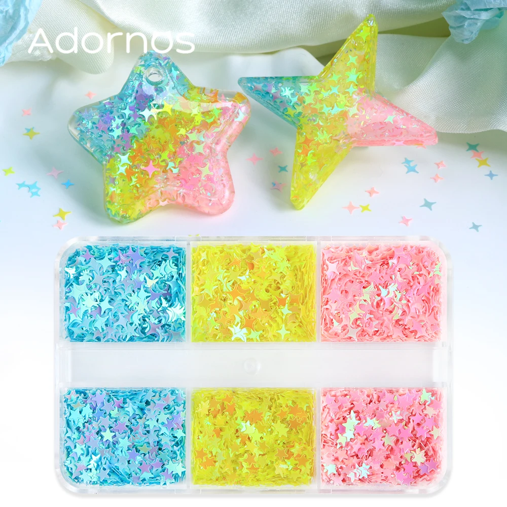 

Macaron Mini Stars Sequins Epoxy Resin Filling Star Dopamine Decoration Resin Shaker Mold Filler Valentines Day Jewelry Making