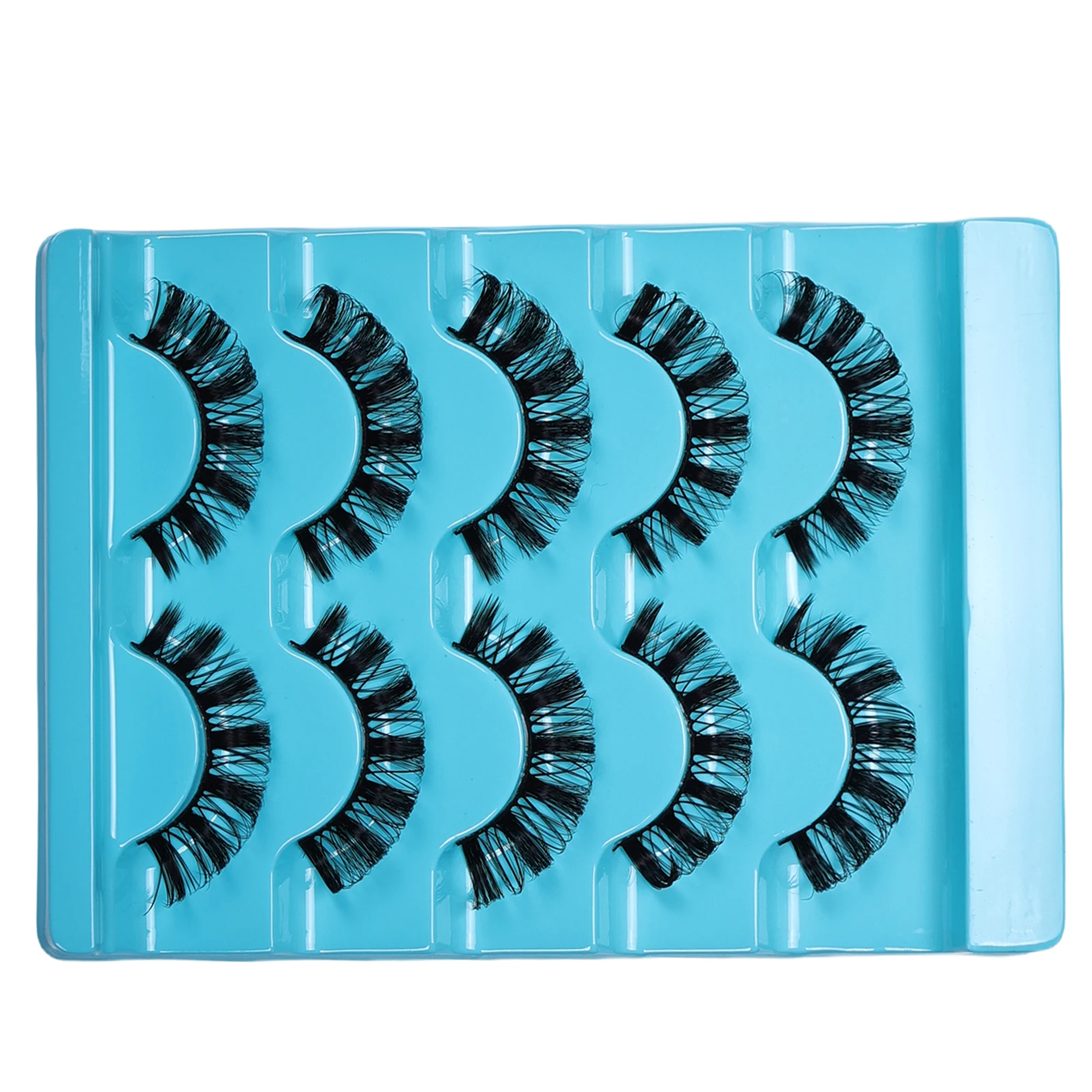 DD カーリーロシアつけまつげ 5 ペア、再利用可能なふわふわつけまつげ、まつげエクステンション