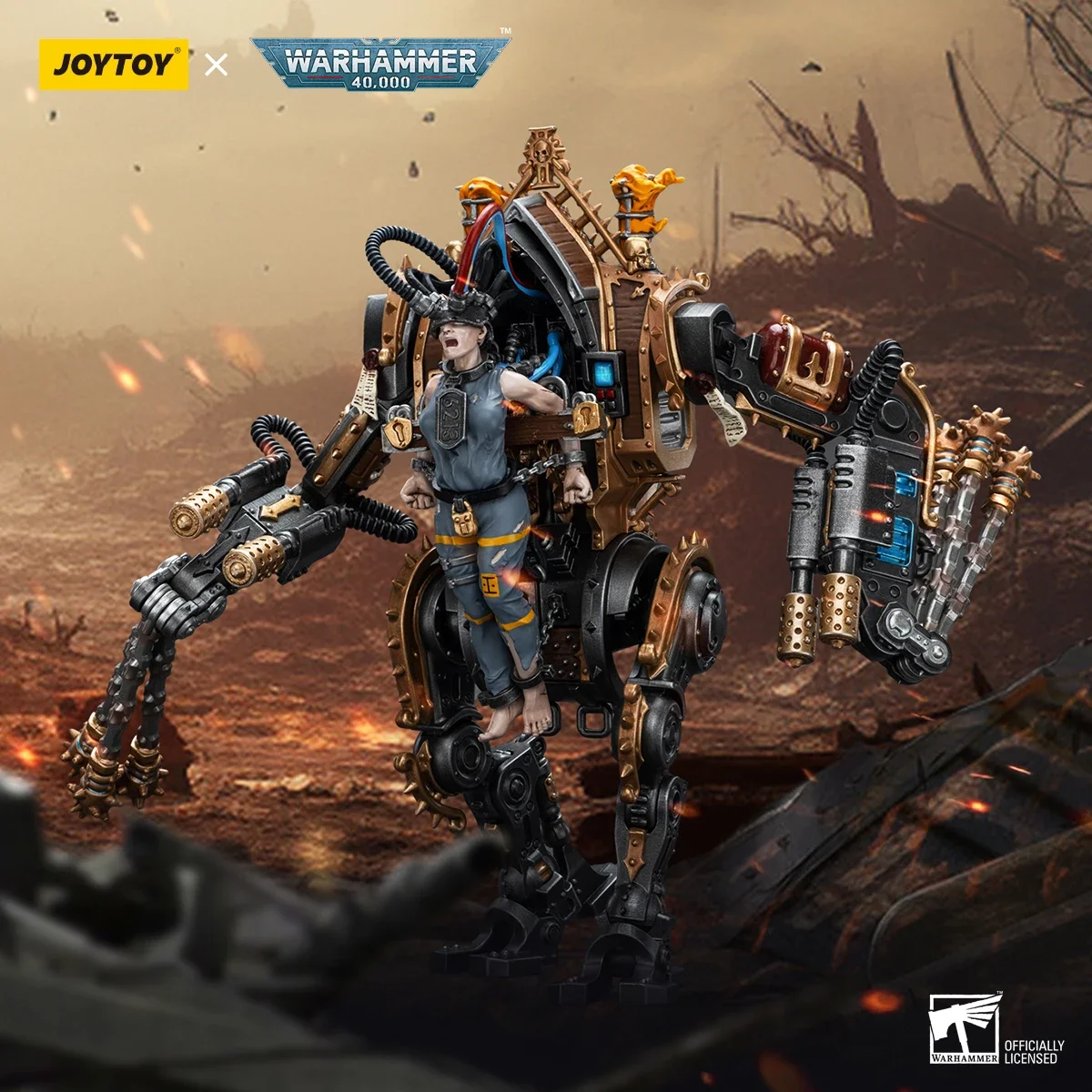 Figuras de Acción JOYTOY Warhammer 40k 1/18, Mecha Adepta Sororitas Penitent Engine con Látigas Penitentes, Modelo Mecha
