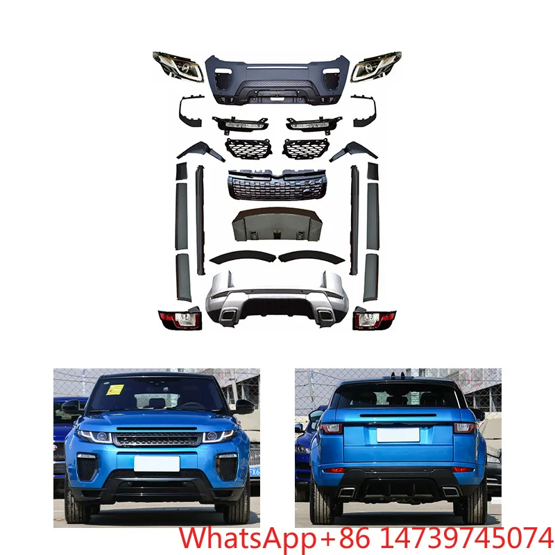 2011-2017 Range Rover Evoque Old To New Facelift Body Kit Front Rear Bumper Mod PartsOld To New Facelift Body Kit