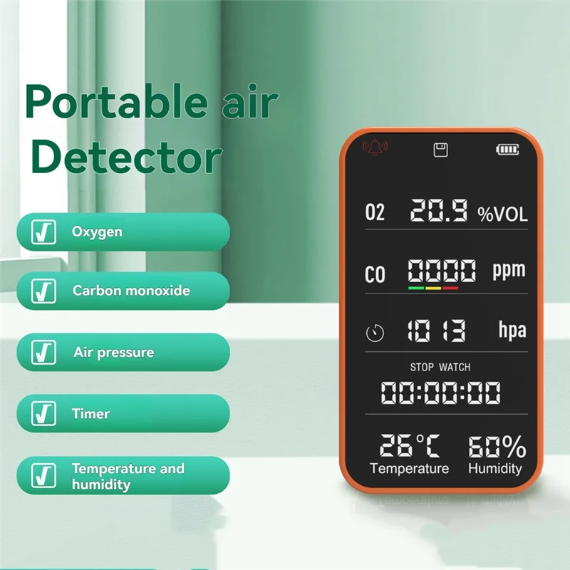 

LNHF Анализатор угарного газа Детектор воздуха Измеритель температуры и влажности Хранение данных Концентрация кислорода Детектор воздуха