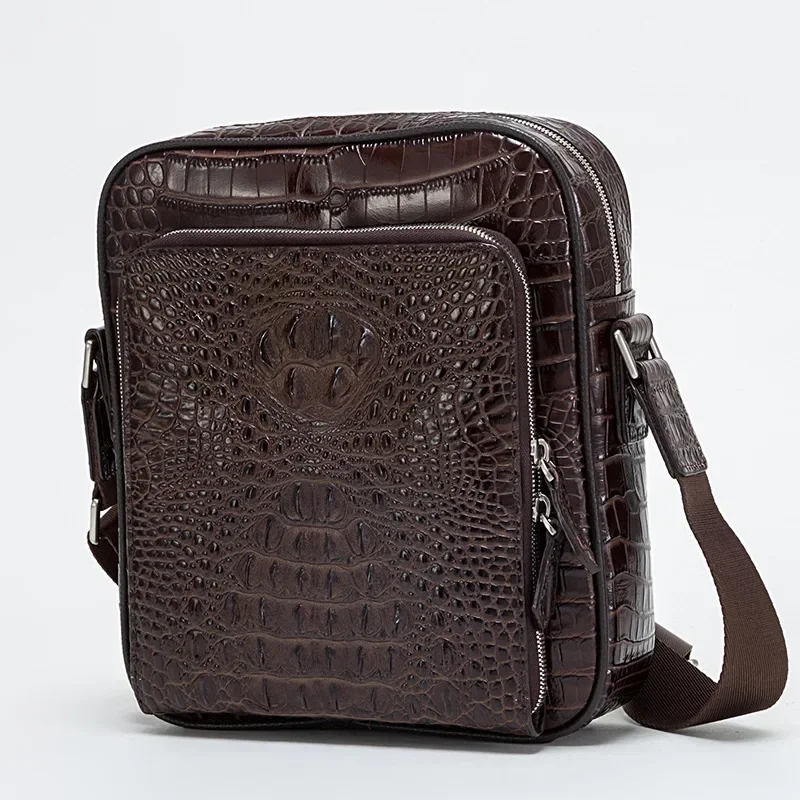 2027 New Luxury Men's Handbags Alligator Cow Genuine Leather Male Shoulder Bag Fashion Crossbody Bag Boy Brand Messenger Bags