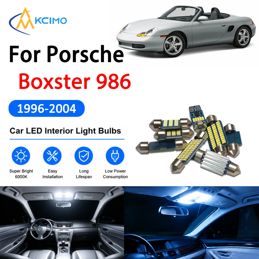 For Porsche Boxster 986 1996-2004 1997 Premium No-Wire Continuous Glow Auto Interior LED Bulb Remodel Set Cabin Refit Lamps