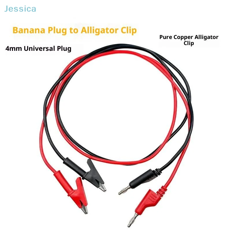 ♥ Plugue banana de 4mm para cabos de teste de clipe de jacaré Cabos de teste elétricos de cobre puro, sondas universais de multímetro