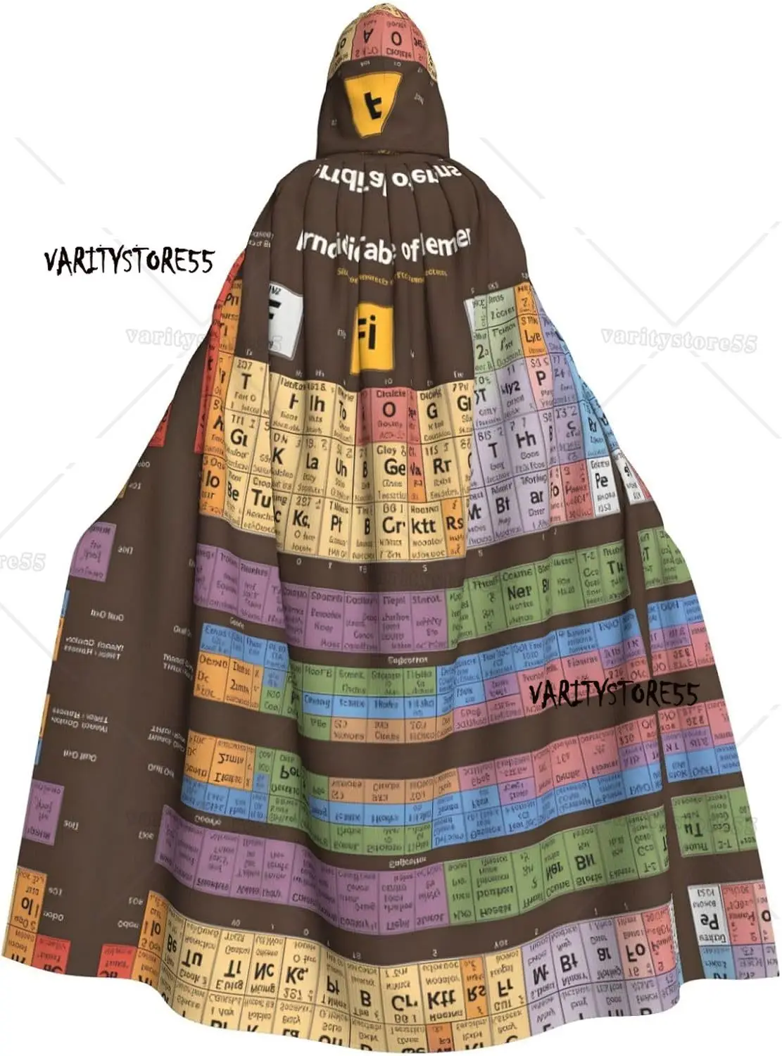 

Плащ с капюшоном и принтами периодической таблицы элементов для ролевых игр на Хэллоуин и костюмированных вечеринок