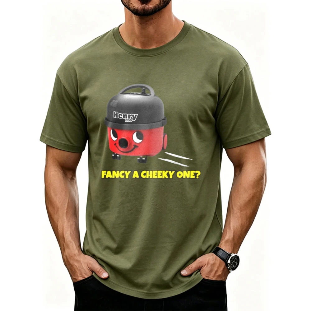 FANCY A CHEEKY ONE HENRY HOOVER Tshirt Funny Drugs Parody Top Cocaine Tee Weirdcore Offensive T Shirts for Women Men T-shirts