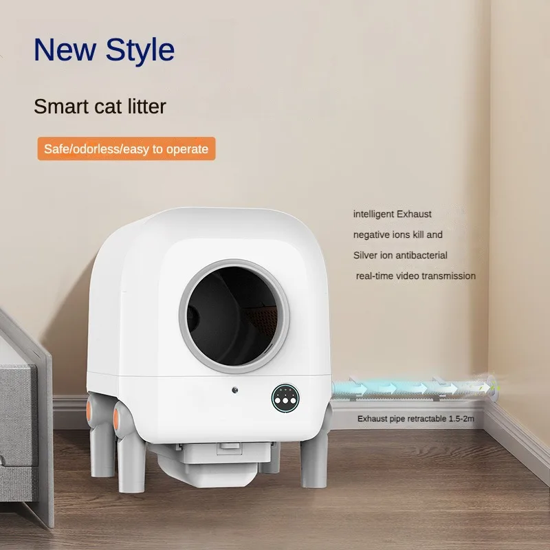 Smart Quick Self Cleaning Big Cat Toilet Automatic Pet Cleaning Product App Remote Control Auto Cat Litter Box