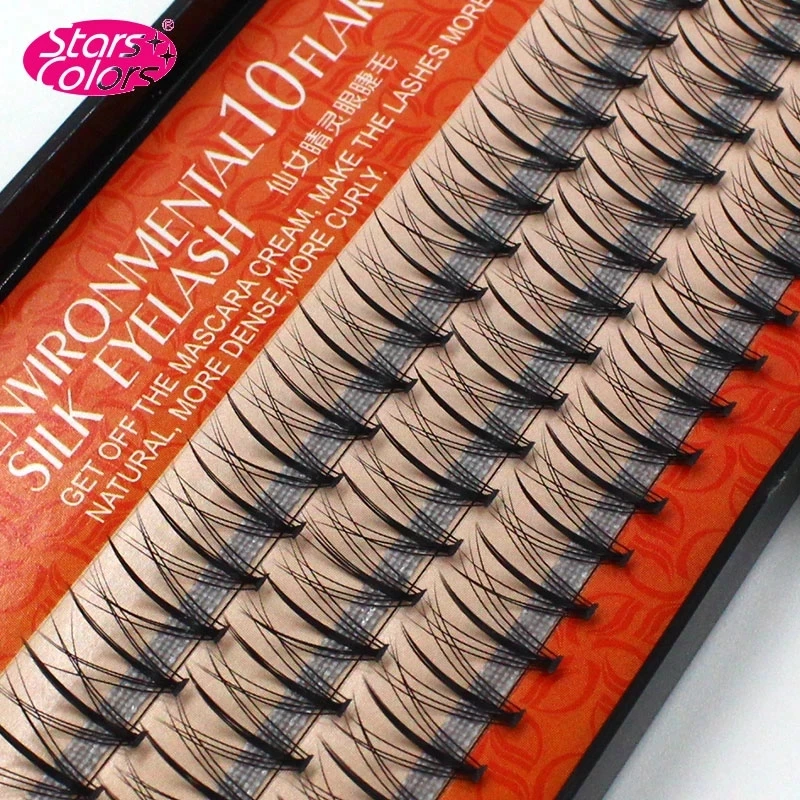 Natural Soft Silk Individual False Eyelashes Premade Volume Fan Lashes 0.07mm Eyelash Extension Makeup Tools Middle Dense Side