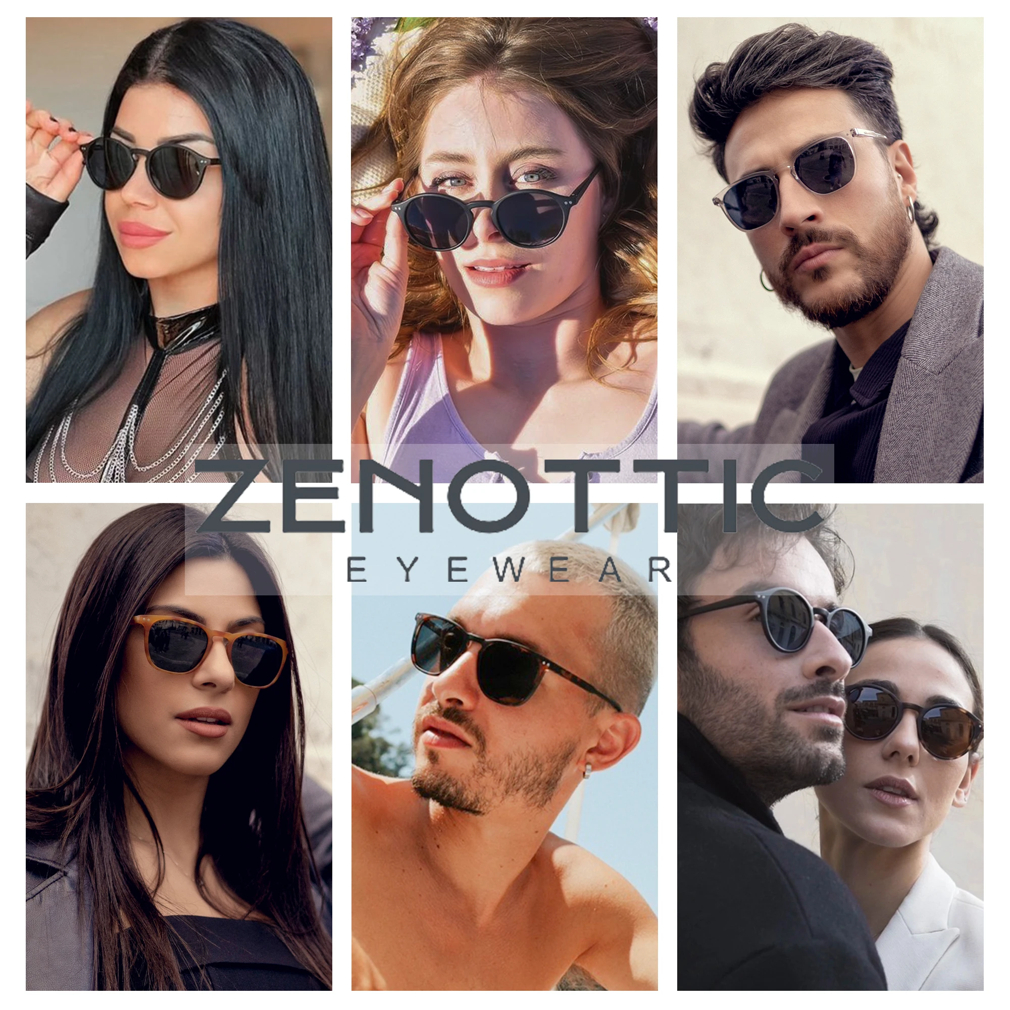 ZENOTTIC ريترو صغير مستدير الاستقطاب النظارات الشمسية الرجال النساء خفيفة الوزن خمر UV400 العدسات المستقطبة ظلال الموضة