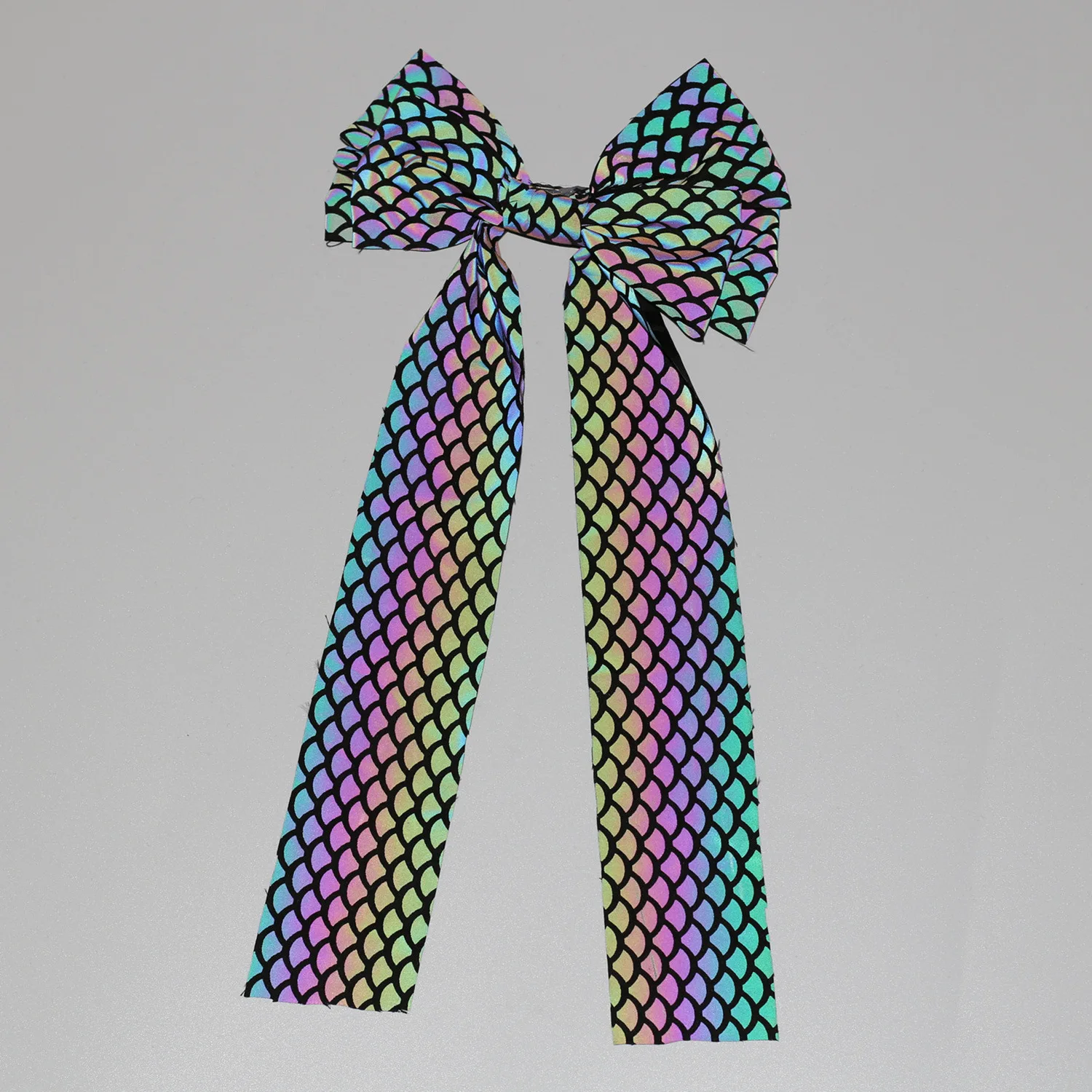 Jepit Rambut Pita Besar Reflektif Aksesoris Rambut Warna-warni Bros Jepit Rambut Wanita Pengikat Rambut Ikat Panjang Hadiah Pesta Laris Manis