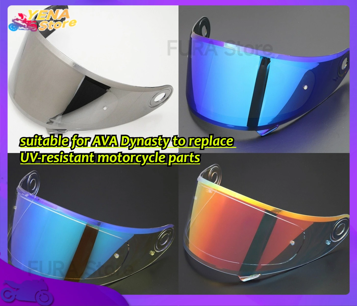 

New The sunshade lenses for motorcycle helmets are suitable for AVA Dynasty to replace UV-resistant motorcycle parts