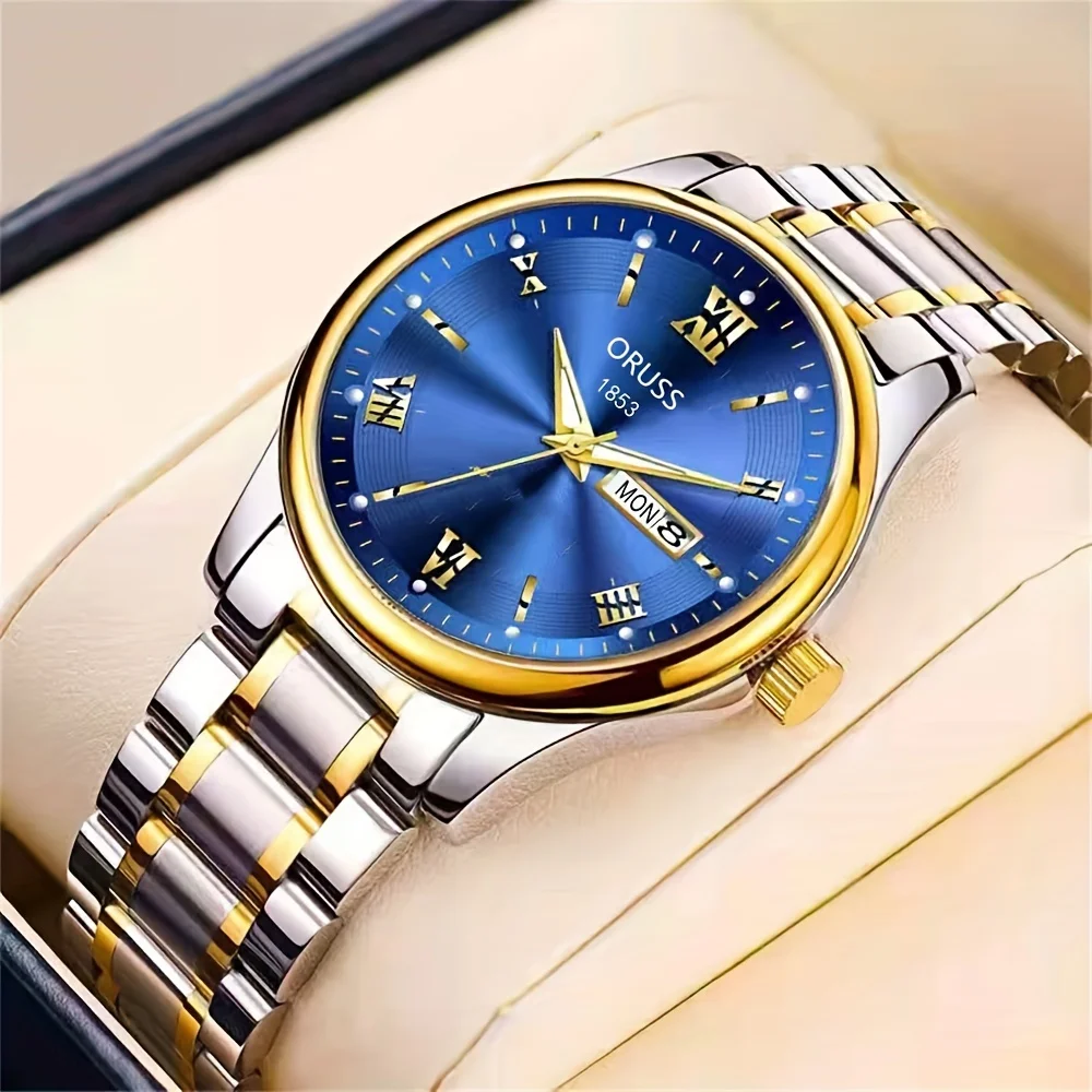 Western high-end men\'s watch trend Gentleman durable Business casual men\'s watch blue classic