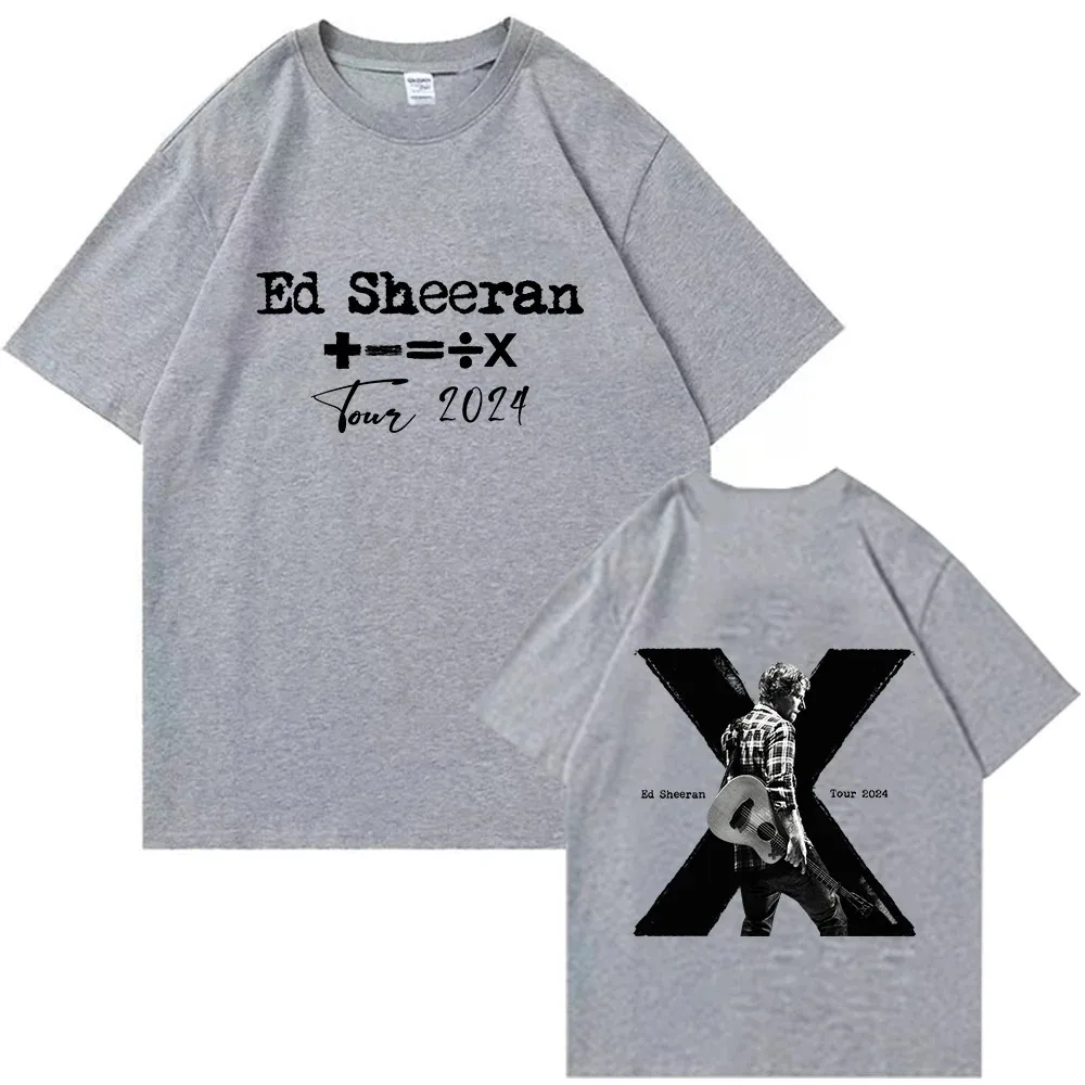 Ed Sheeran Tour 2024 & 10 Anniversary Printed Men\'s and Women\'s T-shirt O Collar Short Sleeve Loose Comfortable T-shirt Fan Gift