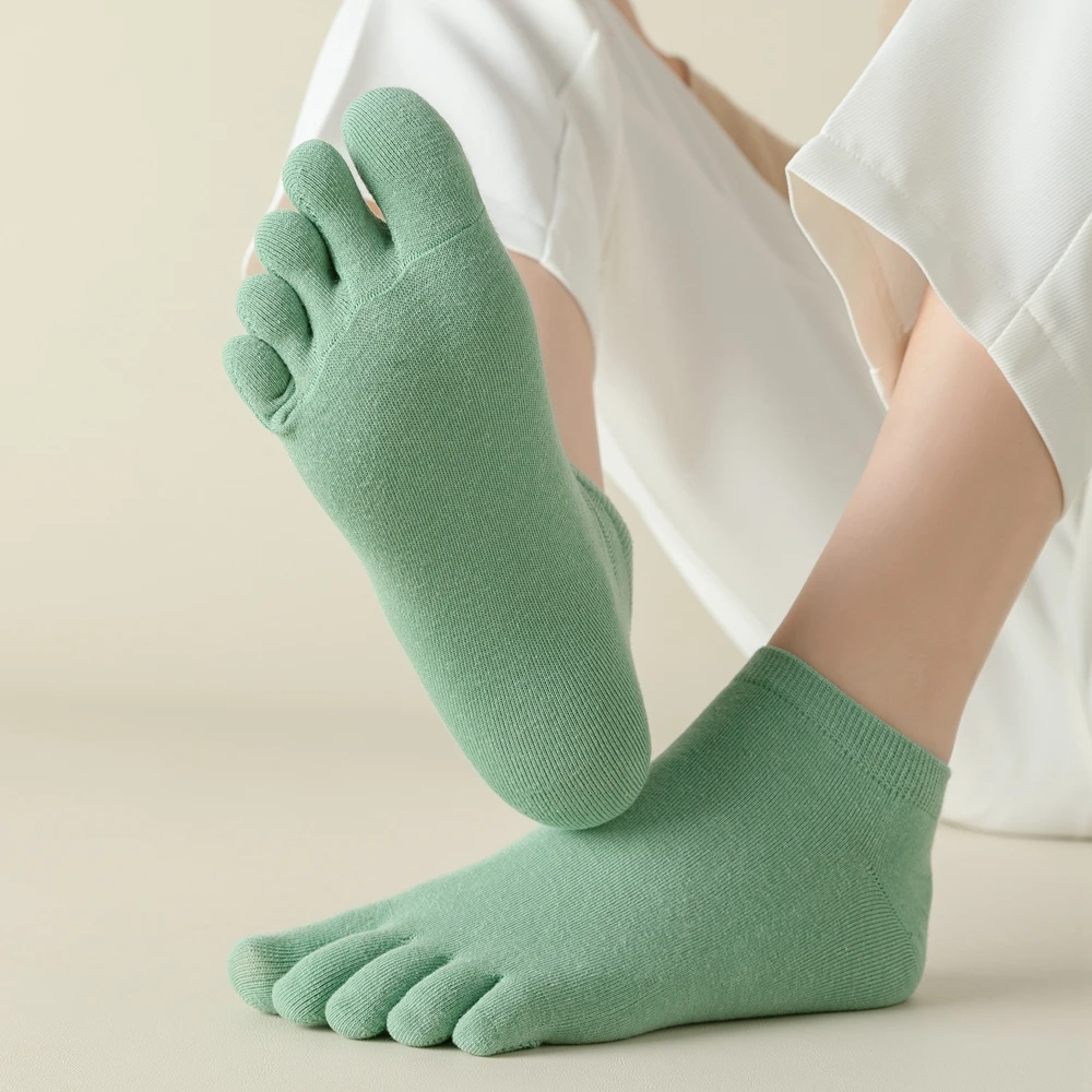 5 Pairs Women Five Finger Socks Toe Socks with Separate Fingers High Quality Cotton Women Ankle Socks Yoga Sports