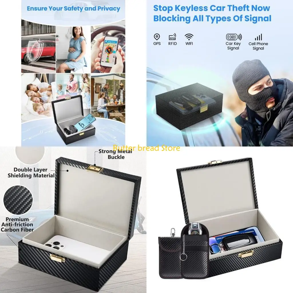 W89C Car Keys Blocker Box Blocking Box, Cage Keys Protector for Cellphone Cards Car Keys