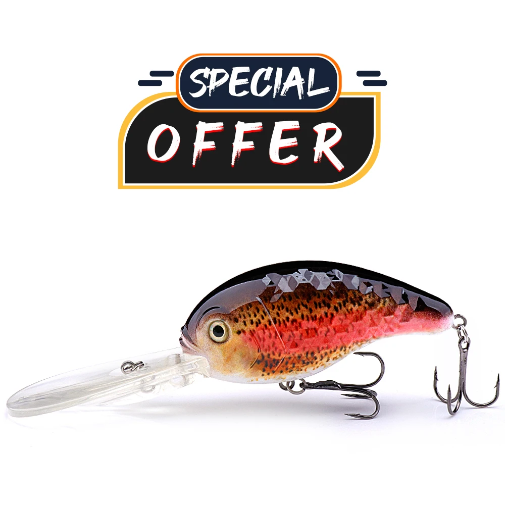 GOBASS Special Offer Limited 70mm 34g Crankbait Fishing Lure For Pike Sinking Wobblers