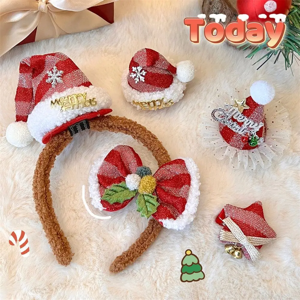 

Merry Christmas Decor Christmas Hairpin Sequin Bell Christmas Hat Headband Santa Claus Korean Hair Accessories
